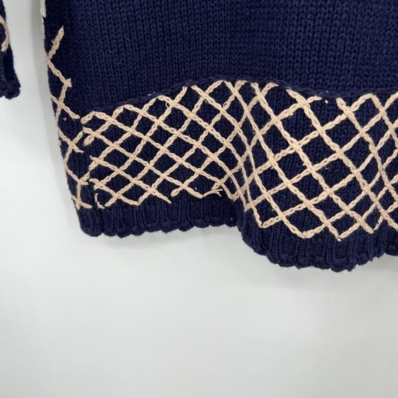 Jennifer & Company Knit Blue Floral Embroidered Sweater Jacket woman's size smal - Picture 12 of 15